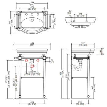 Консоль напольная со стеклянной полочкой Devon&Devon Jolie 63,4х85,8 для раковины NEW ETOILE хром OLIE1FCR