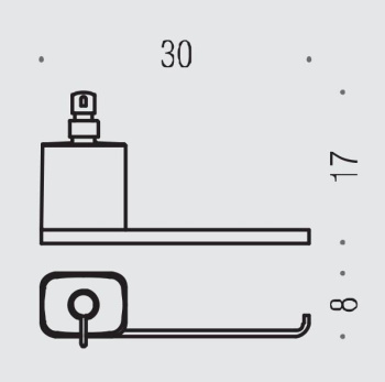 Дозатор для жидкого мыла с держателем туалетной бумаги Colombo Time подвесной, хром/матовое стекло W4274.CR-VAN
