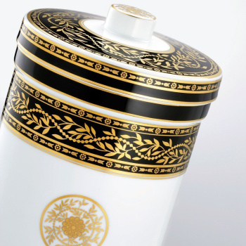 Банка керамическая с крышкой THG Marquise Noir Decor Or A7F-A02-4611 белый