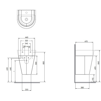 Тумба подвесная для раковины Azzurra Forma 50, с 2 дверцами, 50х47х50, olmo naturale MBF 50S N