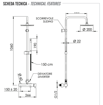 Душевая система Remer Minimal N37RX7MMM20BO, белый матовый