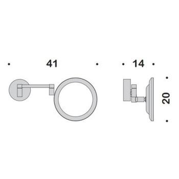Зеркало косметическое Colombo Complementi подвесное, х3, хром B9751.CR
