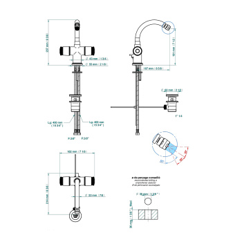 Смеситель для биде THG Corvair Fior Di Bosco U8K-A02-3202 хром