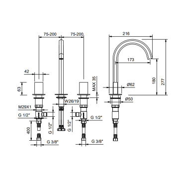 Смеситель для раковины Fantini Venezia 29 P5 N404SW черный