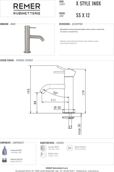 Смеситель для раковины Remer X-style SSX12 хром