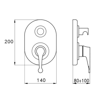 Внешняя часть встраиваемого смесителя для ванны Stella Timeaster 3254MC PV с авт.переключателем, хром CT01405CR00