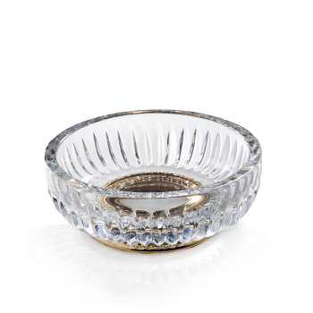 3SC ELEGANCE Мыльница настольная, цвет: прозрачный хрусталь/золото 24к.  EL01ACRGD