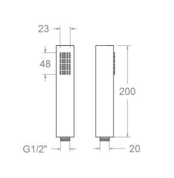 Душевая лейка Ramonsoler прямоугольная 1 режим abs чёрный 4716PRNM