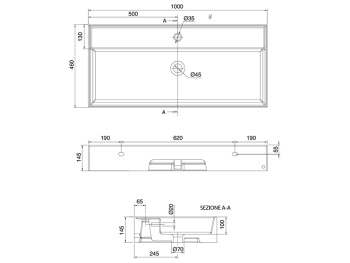 Раковина подвесная Scarabeo TEOREMA 2.0 5106/R-100A