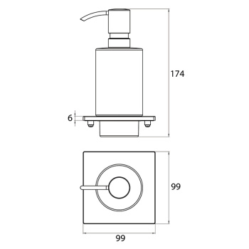 Диспенсер для жидкого мыла Emco Liaison подвесной на рейлинг, стекло прозрачное, хром 1821 001 05