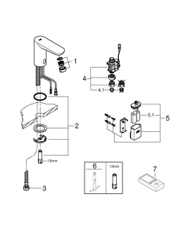 Вентиль инфракрасный для раковины GROHE Euroeco CE, без функции смесителя, хром 36271000