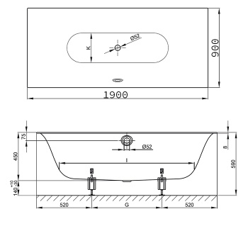 Стальная ванна Bette Lux 190x90 3442-000 PLUS