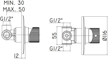 Смеситель для душа Paffoni Jo JO011CR (с внутренней частью)