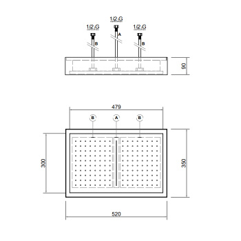 Внешний верхний душ Antonio Lupi Fuorimeteo 52х36, с подсветкой, белый А0002423642