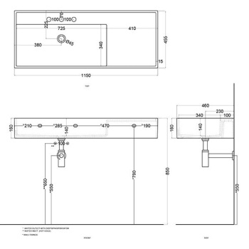 Раковина накладная Cielo Plinio PNLA115 OL 115 см синий