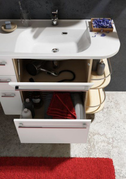 Тумба под умывальник Ravak SDZU Rosa S правая оникс/белая X000000323