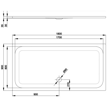 Душевой поддон Bette Ultra 180х90 см 5982-000 AR PLUS