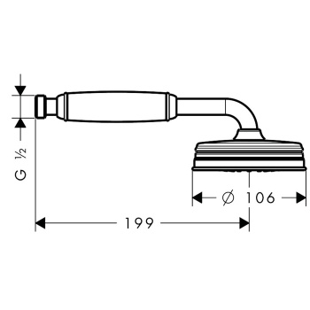 Axor Montreux Ручной душ с белой рукояткой, d=100мм, цвет: полированное золото 16320990