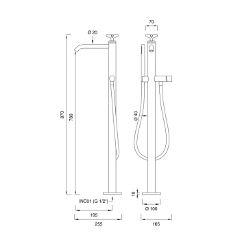 Смеситель для ванны CЕА Design Cross CRX 27 S сталь