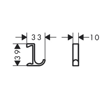 HG WallStoris Крючок узкий, матовый черный