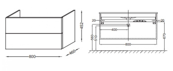 Тумба под раковину 80 см Jacob Delafon Vox EB2078-R2-G80 светло-коричневый лак