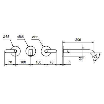 Смеситель для раковины Fantini Icona Deco 53 02 R113B хром
