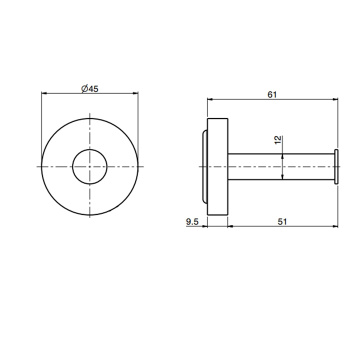 Крючок Fima Carlo Frattini Spillo Steel подвесной, нержавеюшая сталь F6094/1INOX