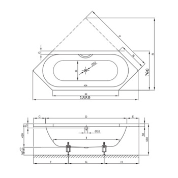 Стальная ванна Bette Starlet 188x70 2040-000 PLUS