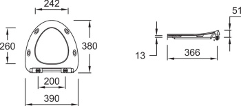 Сиденье для унитаза Jacob Delafon Nouvelle Vague E22124-00 белое