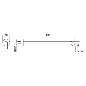 Кронштейн для верхнего душа Fantini Mare 45 см, белый матовый 86 29 8028