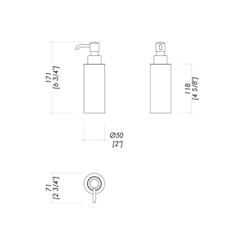 Дозатор для жидкого мыла Devon&Devon Waltz L, 5 xH, 17,1 xD, 7,1 настольный хром WLZ-150-CR