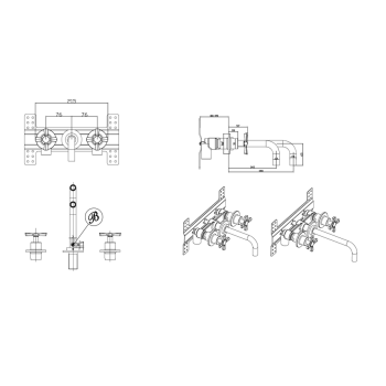 Встраиваемая часть смесителя Burlington UK-130ROUGH