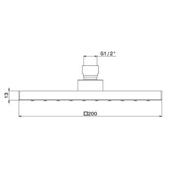 Латунная верхняя квадратная душевая лейка FUTURA тропический дождь Kerama Marazzi без кронштейна, хром 26598KM.21.018