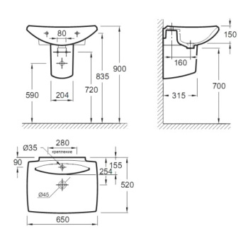Раковина Jacob Delafon ESCALE E1211-00