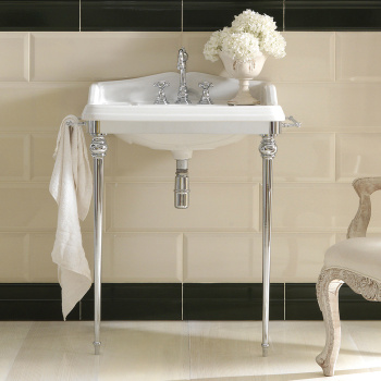 3SC Consolle Консоль Денди 85х54хh104см, с раковиной LA01, сифоном и полотенцедердателями, напольная, цвет: хром DA3070SL