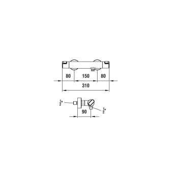 Laufen Citypro смеситель для душа, настенный, термостатический, с одним выходом, без аксессуаров, цвет хром