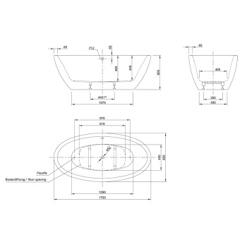 Акриловая ванна KNIEF Loom 170x85 0100-258-06S white matt