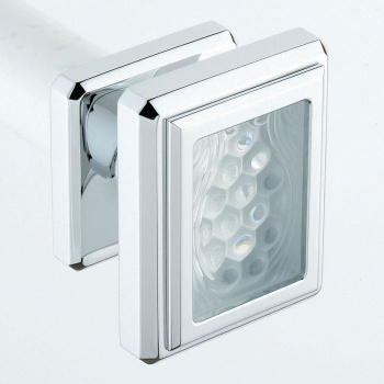 Ручка дверная одинарная THG Metropolis Cristal Clair A2A-A02-26BP хром