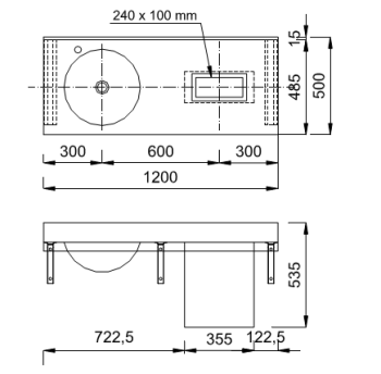 Раковина коллективная с умывальниками Nofer 13070.1.S