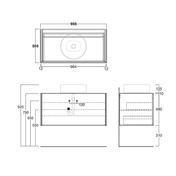 Столешница для ванной Simas Foriu FO10 100x50 см белый
