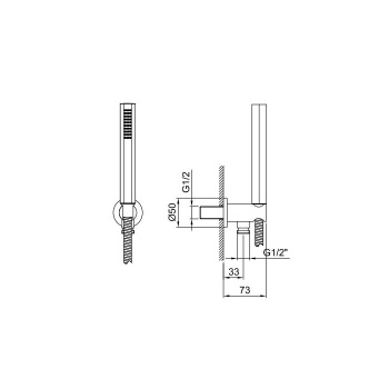 Душевой набор Fantini Venezia ручная лейка VENEZIA, шланг 150 см, держатель для ручной лейки, золото плюс 29 01 5943