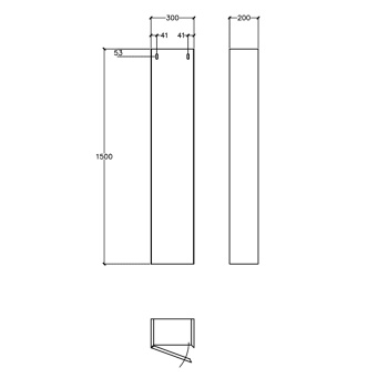 Колонна Falper 7.0 c 1 дверью 300х200х1500 SX, левое открывание, R1103000000BQ