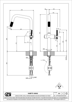 Смеситель для кухни Gessi Habito 60652.707 Black Metal Brushed PVD