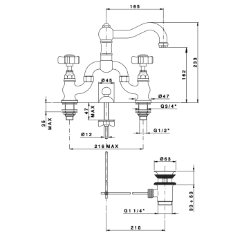 Смеситель для раковины Nicolazzi Dames Anglaises 1419CR18 хром