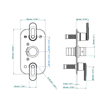 Смеситель для душа THG Corvair A Manettes Fior Di Bosco U8L-A02-5540BE хром