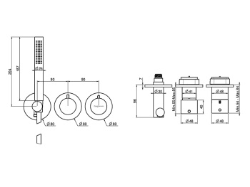 Встроенный термостатический смеситель для душа Fima Carlo Frattini FIMATHERM F3149X9NS