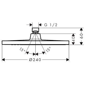 HG Crometta S Верхний душ 240 1jet, цвет матовый черный