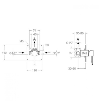 Смеситель для душа Ramonsoler Odisea встраиваемый на 1 выход 391801S
