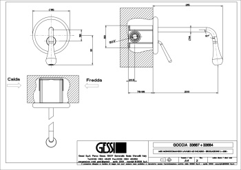 Смеситель для раковины Gessi Goccia 33684.147 хром