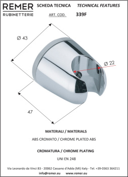 Держатель ручного душа Remer пластик (1 ) 339F